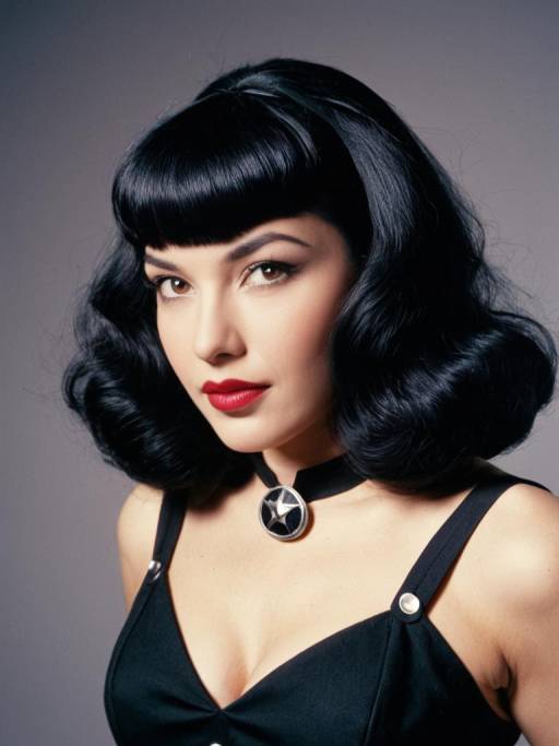Woman with Bettie Page Hairstyle and Costume