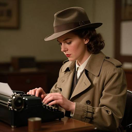 1940s Detective in Dank Office