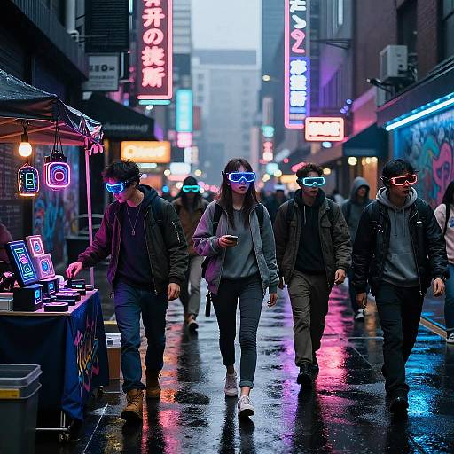 Cyberpunk Urban Street Scene