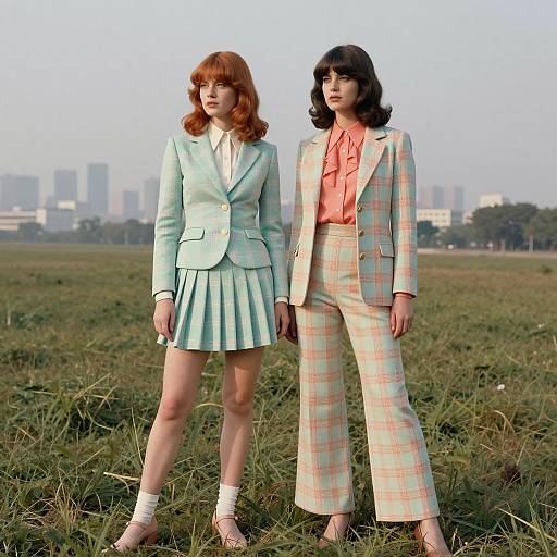 Pastel Plaid: 1970s Fashion Editorial