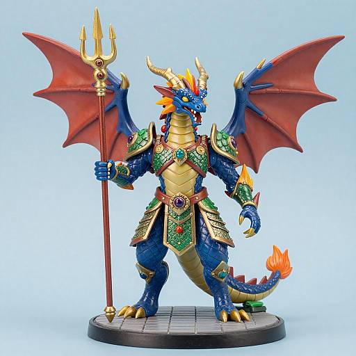 Vibrant Dragon Warrior Figurine Design