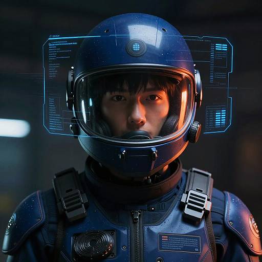 Dystopian Augmented Pilot Portrait