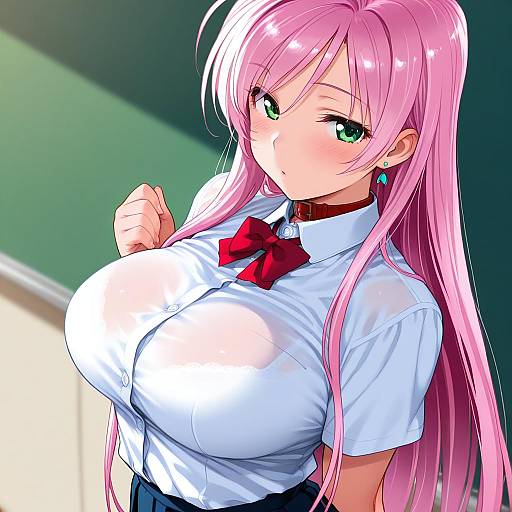 Illustration of Akashiya moka, rosario+vampire in the style of Kiriyama taichi