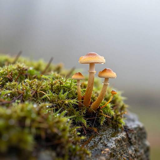 Vibrant Macro Shot of Dewy Moss