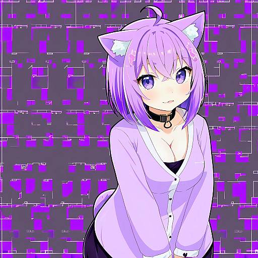 Illustration of Onigirya (nekomata okayu), hololive in the style of Meow (nekodenki)