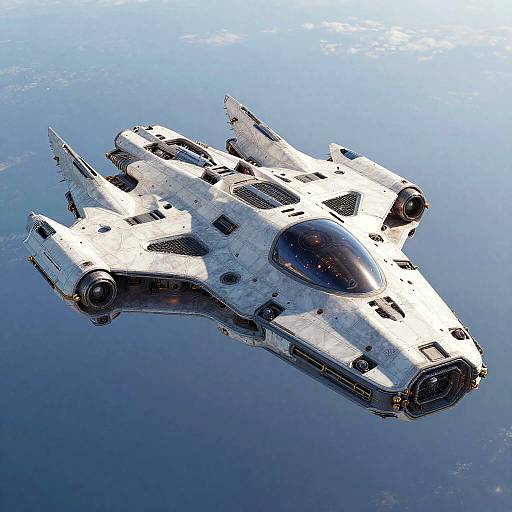 Futuristic Spaceship Inspired by Amano and Stella