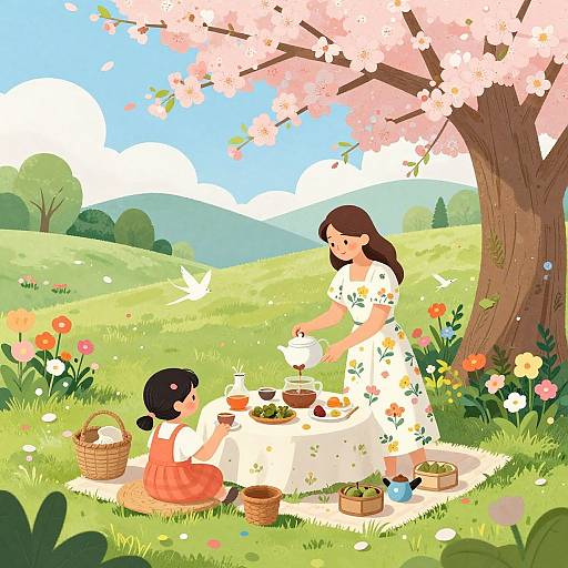Serene Eco-Friendly Outdoor Tea Party
