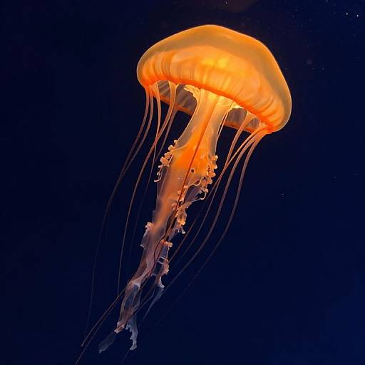 Ethereal Glowing Jellyfish in Abyss