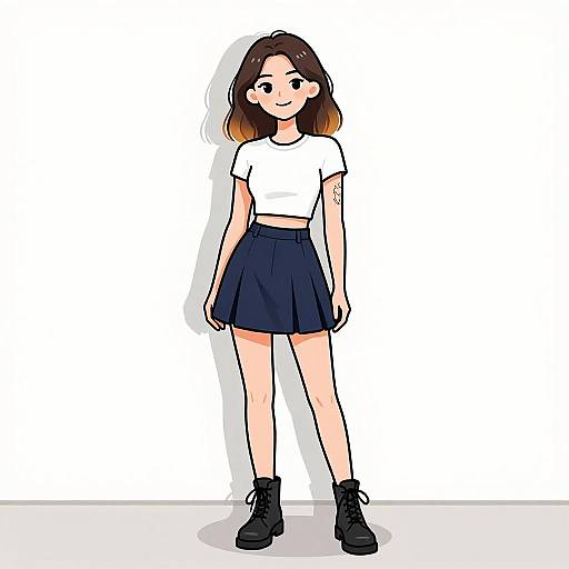 Smiling Woman in Casual Street Style