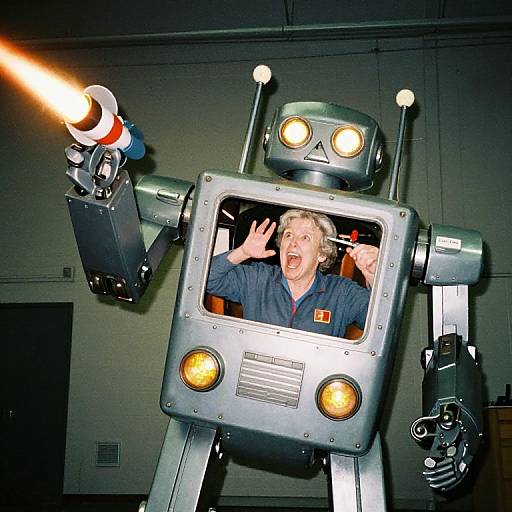 Grandma Mechanic in Giant Mech Robot