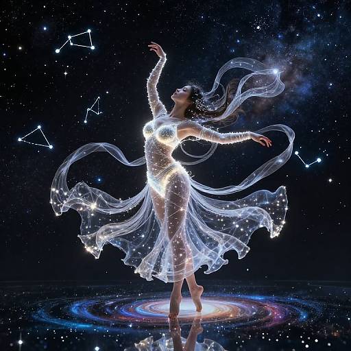 Celestial Dancer Wrapped in Starlight