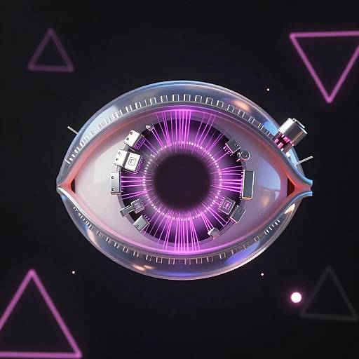 Glowing Robotic Eye Digital Illustration