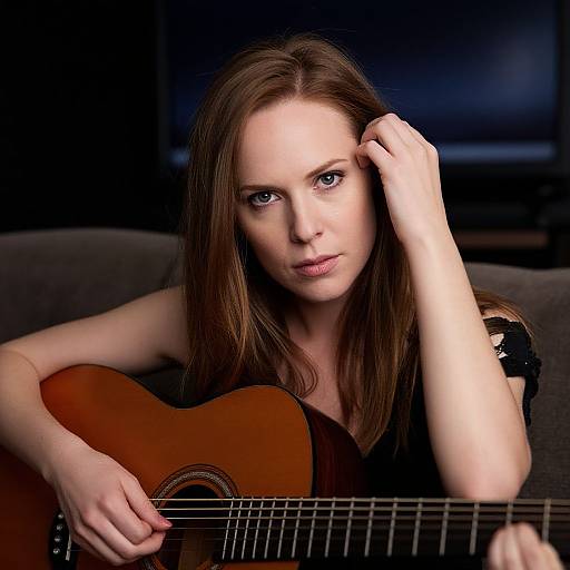 Hyper-Realistic Woman Playing Guitar