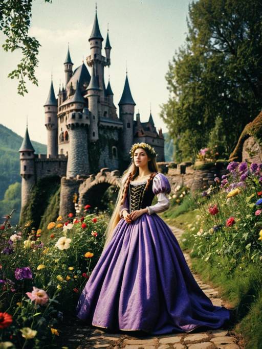 Enchanting Rapunzel in Fairy Tale Setting