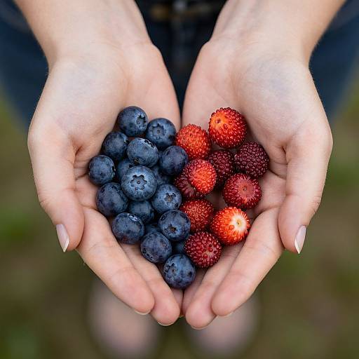 Hands Holding Fresh Forest Berries