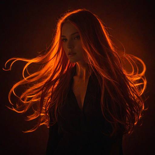 Dramatic Silhouette with Fiery Hair
