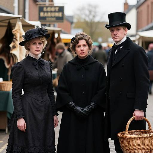 Victorian Street Market Scene Portrait