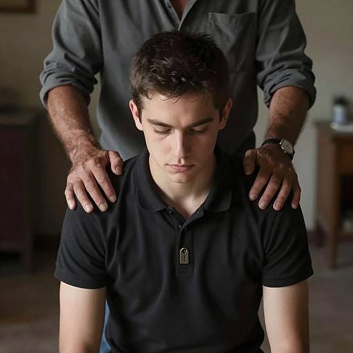 Intimate Portrait of Young Man Kneeling