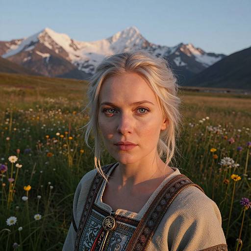 Enigmatic Viking Woman at Twilight