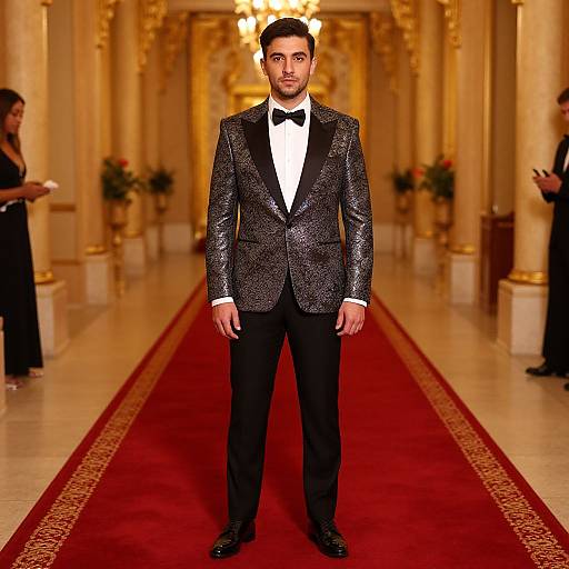 Elegant Man in Grand Hall