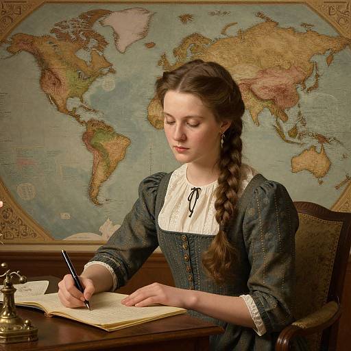 Classical Russian Woman Writing Digital Art