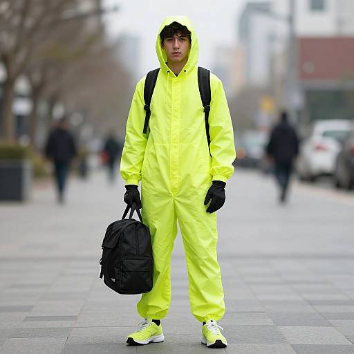 Neon Yellow Jumpsuit Male Portrait