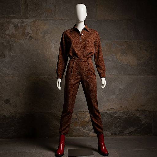 Elegant Mannequin in Brown Outfit