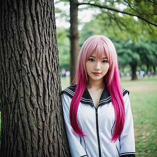 Charming Anime Girl in Cosplay Costume