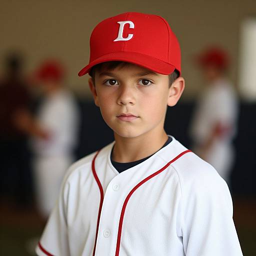 Realistic Boy in Baseball Costume