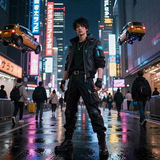 Tanigaki in Futuristic Cyberpunk City