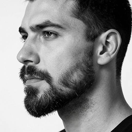 Sharp Goatee Beard Monochrome Portrait