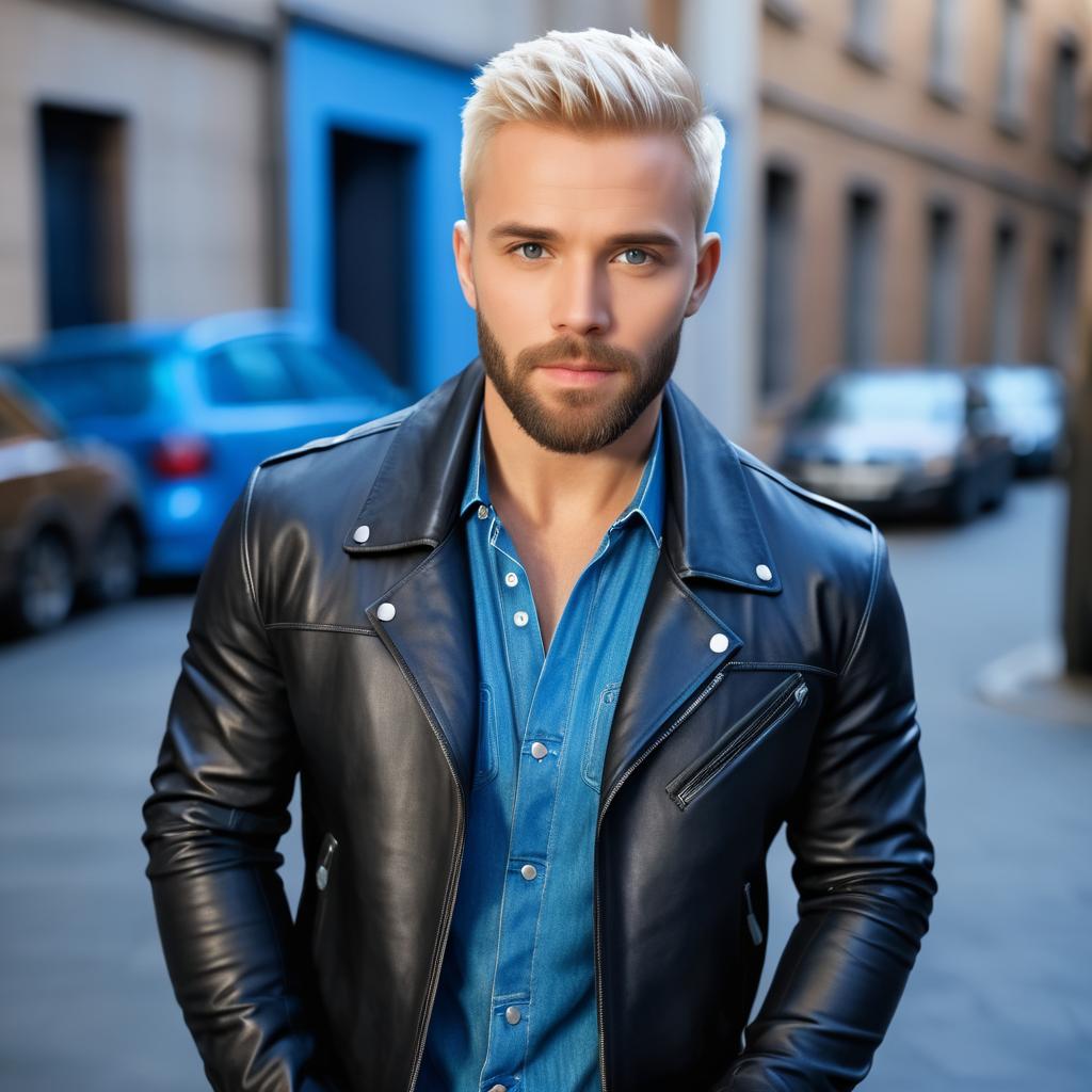 Stylish Blonde Man with Striking Features