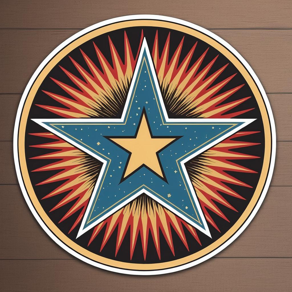 Vintage Retro Star Die Cut Stickers