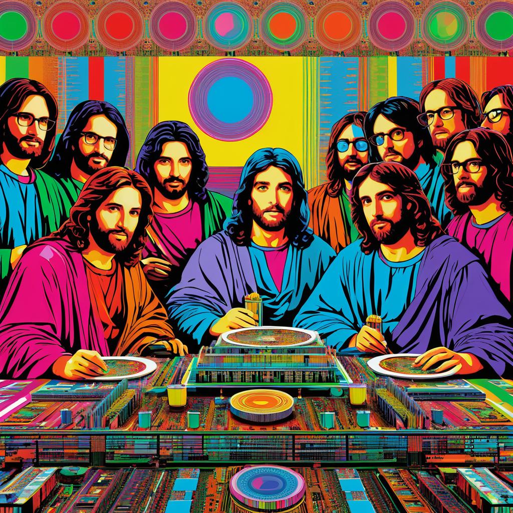 Pop Art Last Supper with Motherboard Details