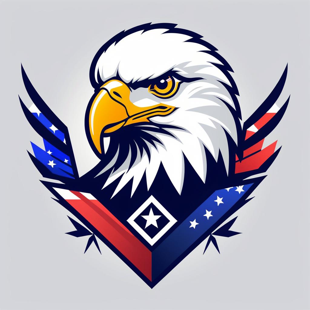 Bald Eagle Logo with Geometric Design