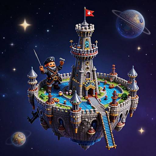 Pirate Stronghold in Space Battle