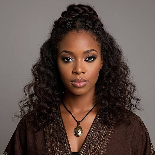 Detailed Portrait of African-American Woman