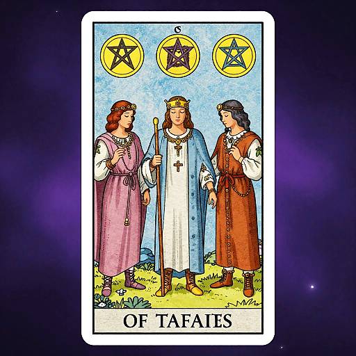 Psychedelic Steampunk Three of Pentacles