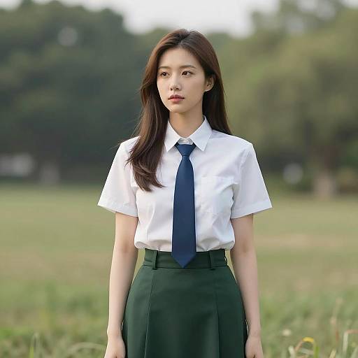 Elegant Asian Woman in Nature