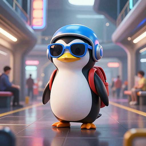 Futuristic Penguin Costume Adventure