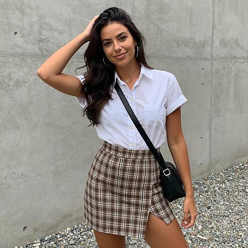 Woman in Casual Outfit Standing Outdoors