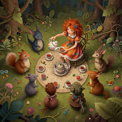 Whimsical Forest Tea Party Aerial