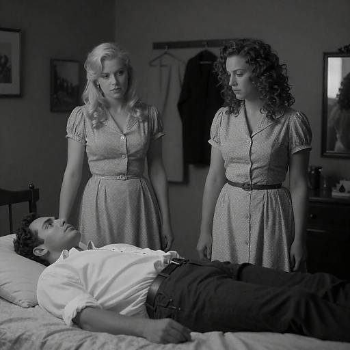 Vintage Black and White Intimate Scene