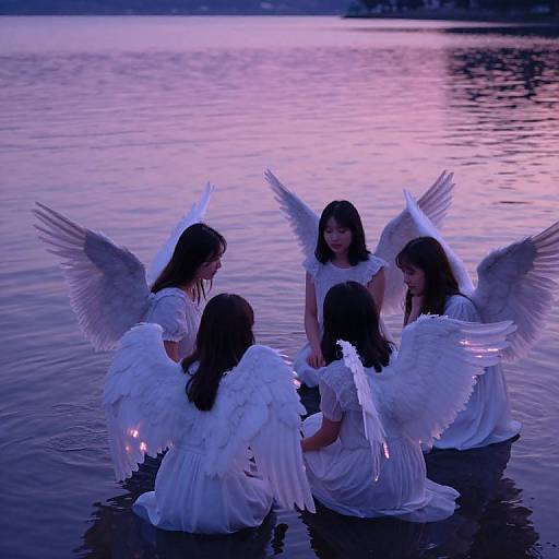 Angels Gathering by Twilight Lake