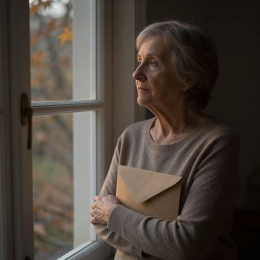 Contemplative Senior Woman by Window