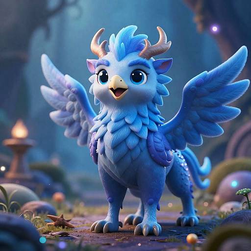 Hyper Realistic Magical Griffin Wonderland