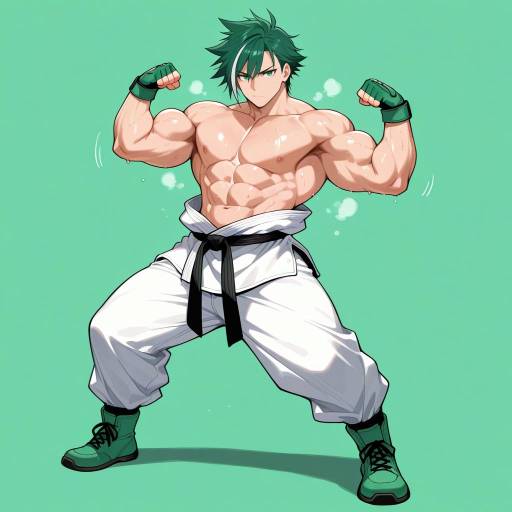 Muscular Male in Evasive Pose Muscular Male in Evasive Pose