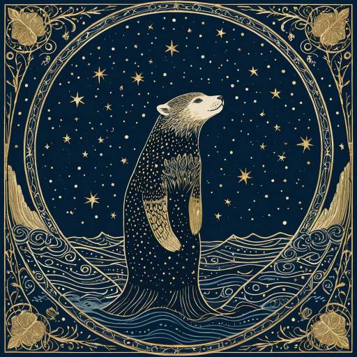 Magical Selkie Illustration with Gold Details