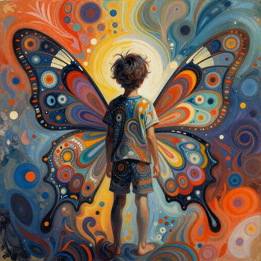 Abstract Bohemian Child with Wings