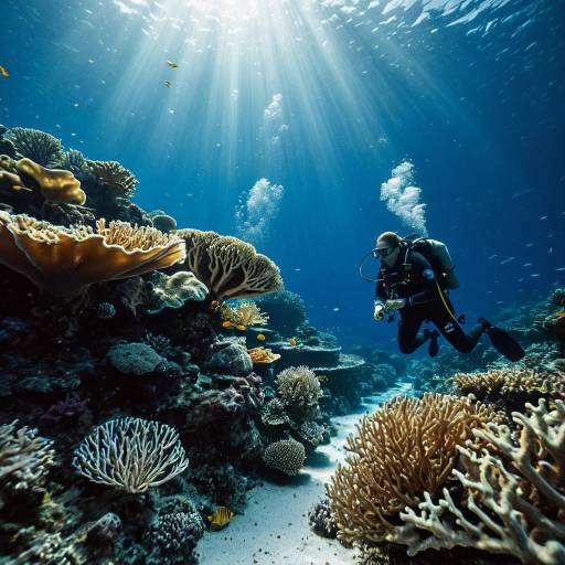 Scuba Diver Exploring Vibrant Coral Reef